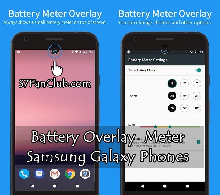 Battery Meter Overlay App for Samsung Galaxy S7 Edge / S8 Plus | Battery-Meter-Overlay-Samsung-Galaxy-S7-Edge-S8-S9-Note-8