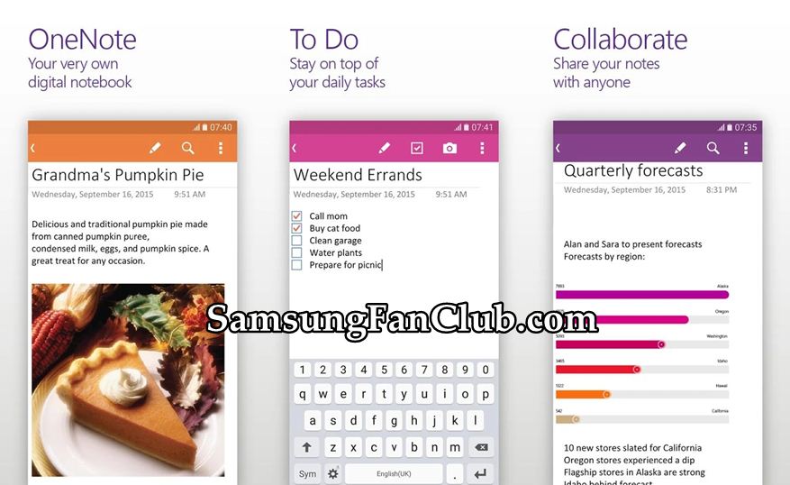 Microsoft OneNote App for Samsung Galaxy S7, S8, S9, Note 9, S10 | OneNote-Android-samsung-galaxy-s7-s8-s9-note-8-note-9-s10