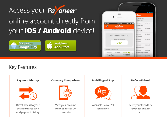 Payoneer Mobile App for Samsung Galaxy S7, S8, S9, Note 8, S10 | Payoneer-mobile-app-download